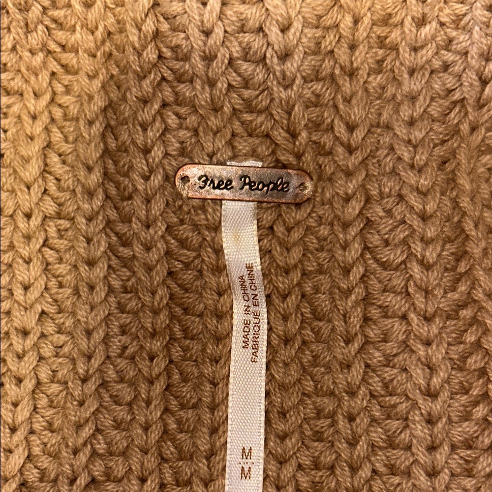 Free People Camel Knit Sweater